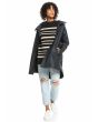 Mujer con Trenca Roxy Rain Dance Polar Jacket Antracita frontal