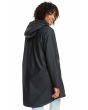 Mujer con Trenca Roxy Rain Dance Polar Jacket Antracita posterior