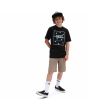 Niño con camiseta de manga corta Vans Print Box Shark Fin negra frontal