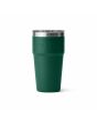 Vaso termo YETI Rambler Stackable Cup 20oz Black Forest Green con tapa MagSlider posterior