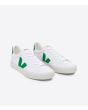 Zapatillas Veganas Veja Campo Canvas Blanco y Verde Esmeralda Unisex frontal