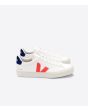 Zapatillas ecológicas Veja Campo Chromefree blancas con logo naranja Orange Fluo Cobalt Unisex