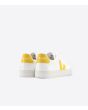 Zapatillas ecológicas Veja Campo Chromefree blancas con logo amarillo White Tonic Unisex posterior