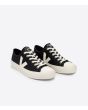 Zapatillas bajas veganas Veja Wata II Low Canvas negras y beige Unisex frontal 