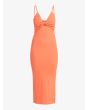 Vestido de punto acanalado con tirantes Roxy Wavey Lady color Apricot Brandy para mujer