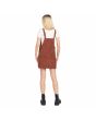 Mujer con Vestido Peto de pana Volcom Power Chord Marrón posterior