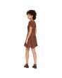 Mujer con vestido corto Volcom Dino Tea Dark Clay marrón espalda