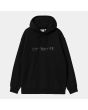 Sudadera con capucha Carhartt WIP Women's Hooded Carhartt Sweatshirt Negra con logo bordado negro para mujer