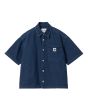 Camisa vaquera de manga corta Carhartt WIP Lovilia Shirt Azul Stone Washed para mujer