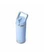 Botella térmica para agua Yeti Rambler 18oz con tapón con pajita integrada color Big Sky Blue lateral abierta