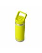 Botella de agua YETI con pajita integrada Yeti Rambler 18oz Straw Cap Firefly Yellow lateral cerrada