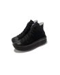 Zapatillas de lona con plataforma Converse Chuck Taylor All Star Move Hi en color negro y suela negra frontal 