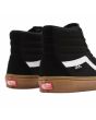 Zapatillas de Skateboard Vans SK8-Hi negras con banda lateral blanca y suela de goma para hombre posterior