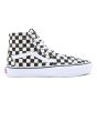 Zapatillas Vans Altas Checkerboard SK8-HI Tapered Negras con banda lateral sidestripe blanca derecha