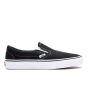 Zapatillas de lona Vans Classic Slip on negras con suela blanca 