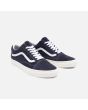 Zapatillas Vans Old Skool de Ante Azul Marino con logo y suela blancos frontal