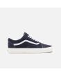 Zapatillas Vans Old Skool de Ante Azul Marino con logo y suela blancos