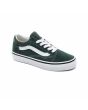 Zapatillas Vans Old Skool en color verde oscuro y banda lateral sidestripe blanca para niño 4 a 8 años frontal 