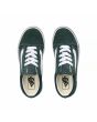Zapatillas Vans Old Skool en color verde oscuro y banda lateral sidestripe blanca para niño 4 a 8 años superior