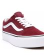 Zapatillas Vans Old Skool con plataforma granates con suela y banda lateral blancas cordones