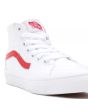 Zapatillas de caña alta Vans Sk8-Hi Pop Classic Tumble en color blanco y banda lateral sidestripe roja para niños de 4 a 8 años cordones