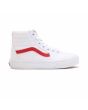 Zapatillas de caña alta Vans Sk8-Hi Pop Classic Tumble en color blanco y banda lateral sidestripe roja para niños de 4 a 8 años derecha