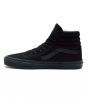Zapatillas Vans Altas Sk8 Hi de lona negras con banda lateral sidestripe en color negro izquierda