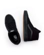 Zapatillas Vans Altas Sk8 Hi de lona negras con banda lateral sidestripe en color negro superior
