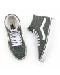 Zapatillas de caña alta Vans Sk8-Hi verdes con banda la lateral sidestripe blanca superior