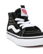 Zapatillas Vans Sk8-Hi Zip Bebé 1 a 4 años Negras con banda lateral blanca frontal