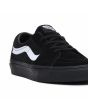Zapatillas Vans Sk8-Low negras con banda lateral blanca cordones