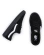 Zapatillas Vans Sk8-Low negras con banda lateral blanca superior