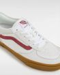 Zapatillas Vans Skate Rowley Blancas con banda lateral roja y suela waffle de goma para hombre cordones