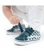 Bebé con Zapatillas Vans SK8 Mid Reissue V Color Theory Checkerboard azul turquesa con velcro cierre