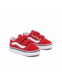 Zapatillas Vans TD Old Skool rojas con velcro para niños de 1 a 4 años frontal