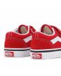 Zapatillas Vans TD Old Skool rojas con velcro para niños de 1 a 4 años posterior