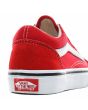 Zapatillas Vans Old Skool Junior rojas con banda lateral sidestripe blanca para niños de 4 a 8 años posterior
