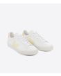 Zapatillas Ecológicas Veja Campo Chromefree White Sun Peach blancas con detalles en amarillo y melocotón Unisex frontal 