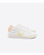Zapatillas Ecológicas Veja Campo Chromefree White Sun Peach blancas con detalles en amarillo y melocotón Unisex