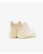 Zapatillas altas ecológicas Veja Nova HT Canvas Butter White Butter Sole beige con logo y cordones blancos para hombre posterior
