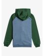 Sudadera polar con capucha y cremallera Quiksilver Easy Day Youth Verde y Azul para niños de 8-16 años posterior