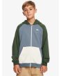 Niño con Sudadera polar con capucha y cremallera Quiksilver Easy Day Youth Verde y Azul