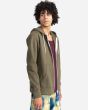 Hombre con sudadera de capucha y cremallera Element Cornell Classic verde militar lateral