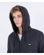 Hombre con Sudadera polar de cremallera Hurley Fastlane Burrito Gris capucha