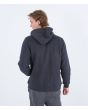 Hombre con Sudadera polar con capucha y cremallera Hurley Fastlane Burrito Gris posterior