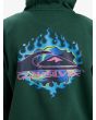 Niño con sudadera de capucha y cremallera Quiksilver Graphic Zip Verde gráfico espalda