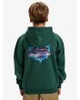 Niño con sudadera de capucha y cremallera Quiksilver Graphic Zip Verde posterior