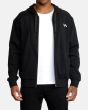 Hombre con chaqueta técnica de capucha y cremallera Rvca Tech negra abierta