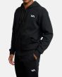 Hombre con chaqueta técnica de capucha y cremallera Rvca Tech negra izquierda