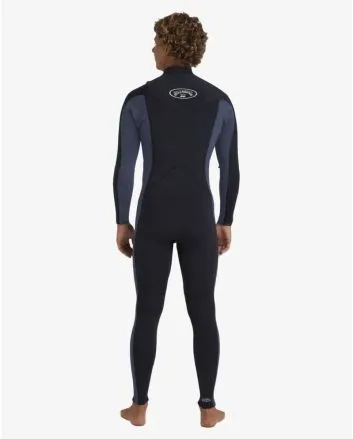 Hombre con Traje de neopreno con cremallera en el pecho Billabong Absolute Natural 4/3mm Blue Combo